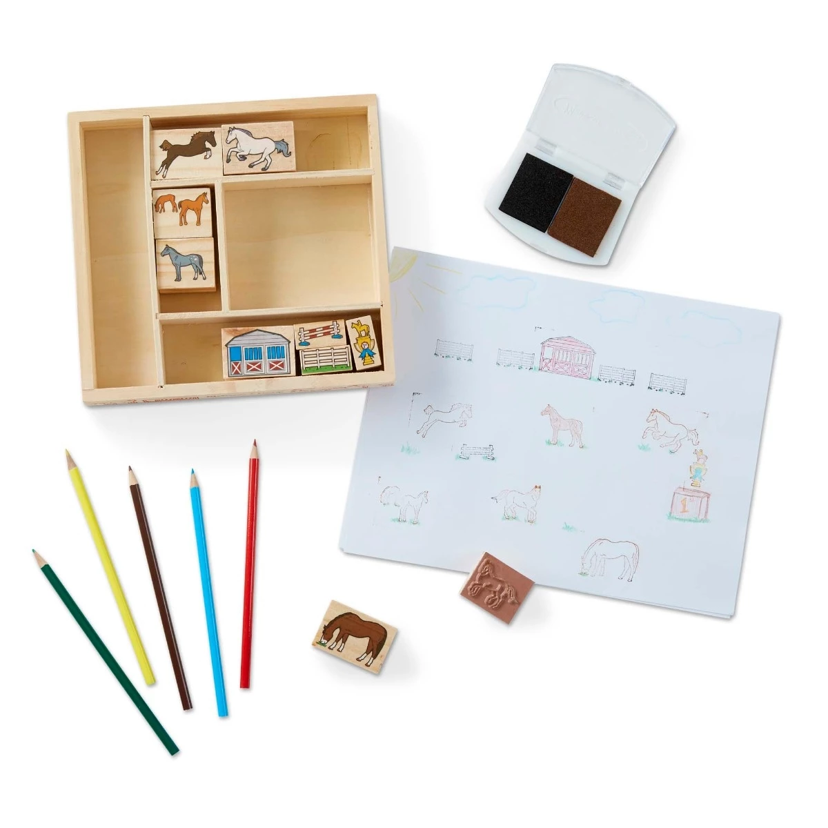 Melissa & Doug Wooden Stamp Set - Horses 3 Melissa & Doug Wooden Stamp Set - Horses - Image 3