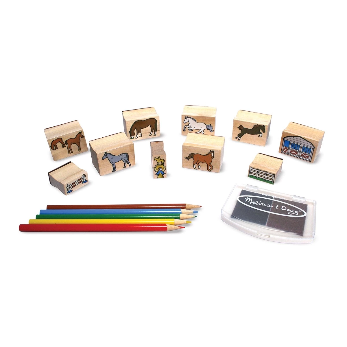 Melissa & Doug Wooden Stamp Set - Horses 4 Melissa & Doug Wooden Stamp Set - Horses - Image 4