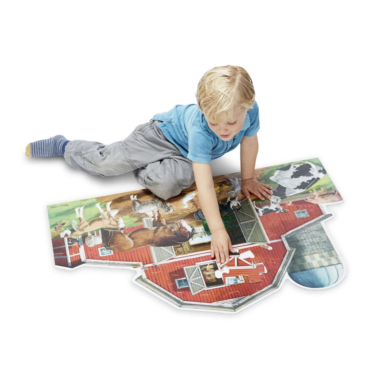 Melissa & Doug Busy Barn Yard Shaped Floor Puzzle - 32 Pieces 2 Melissa & Doug Busy Barn Yard Shaped Floor Puzzle - 32 Pieces - Image 2