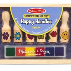 Melissa and Doug Wooden Stamp Set - Happy Handles