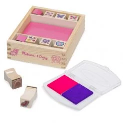 Melissa and Doug Wooden Stamp Set - Butterflies and Hearts