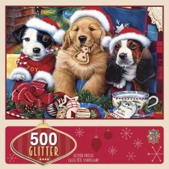 MasterPieces® Holiday Glitter 500-Piece Puzzle - Assorted Styles -Toys Elegant shop 31709 box