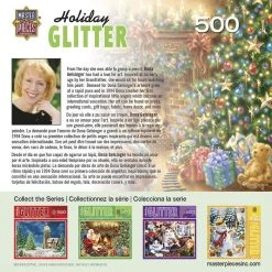 MasterPieces® Holiday Glitter 500-Piece Puzzle - Assorted Styles -Toys Elegant shop 31738 boxback
