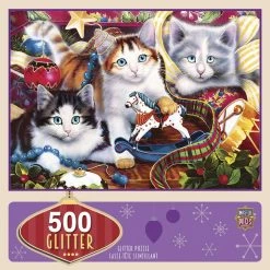 MasterPieces® Holiday Glitter 500-Piece Puzzle - Assorted Styles -Toys Elegant shop 31739 box