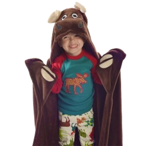 Lazy One Moose Critter Kids Blanket 2 Lazy One Moose Critter Kids Blanket - Image 2