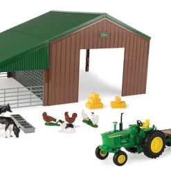 John Deere 4020 Tractor and Dual Purpose Shed Playset 1:32
