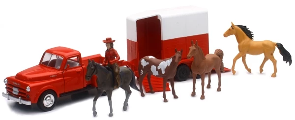 New Ray Vintage Truck, Horse and Rider Playsets 1:32 Scale 1 New Ray Vintage Truck, Horse and Rider Playsets 1:32 Scale
