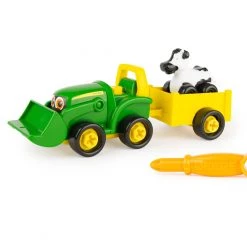 Tomy 47209 John Deere Build-a-Buddy - Bonnie Scoop Tractor with Wagon, Cow and Screwdriver