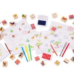 Melissa & Doug Deluxe Wooden Stamp Set With Display
