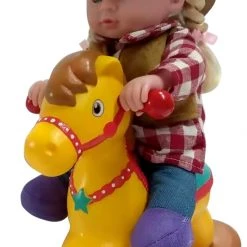 Country Doll on Rocking Horse, 13"