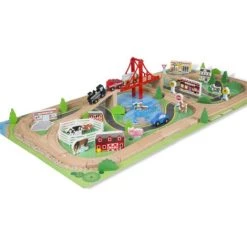 Melissa & Doug Classic Railway Wooden Train Set