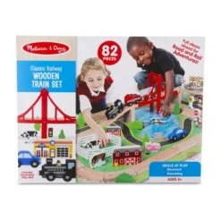 Melissa & Doug Classic Railway Wooden Train Set -Toys Elegant shop train set 4